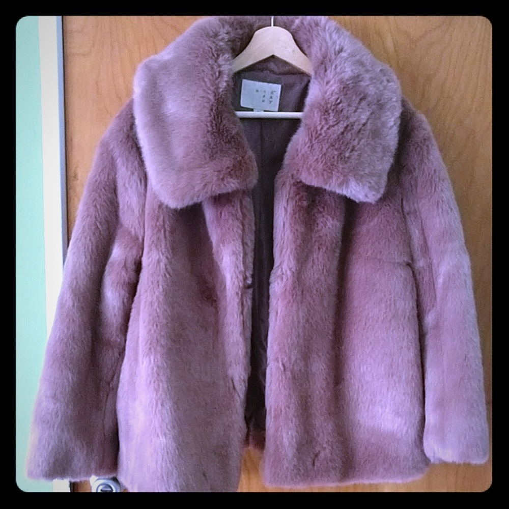 A New Day Teddy Bear Crop Coat
